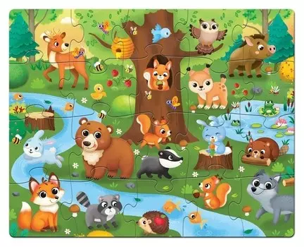 Напольный пазл «Лес и его жители», в пакете