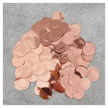 Наполнитель для шара "Конфетти круг", 1,5 см, фольга, цвет розовое золото, 10 г