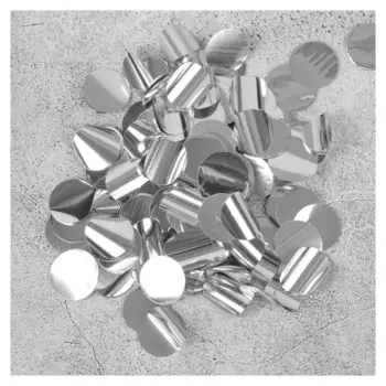 Наполнитель для шара "Конфетти круг", 1,5 см, фольга, цвет серебряный, 10 г