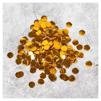 Наполнитель для шара "Конфетти круг" 1 см, фольга, цвет золотой 500г