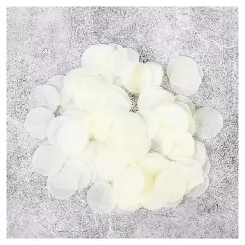 Наполнитель для шара "Конфетти круг" 2,5 см, бумага, цвет светло-желтый, 100 гр.