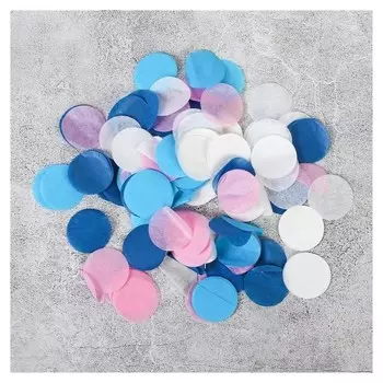 Наполнитель для шара "Конфетти круг" 2,5 см, бумага, голубой, 100 гр.