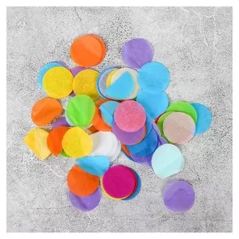 Наполнитель для шара "Конфетти круг" 2,5 см, бумага, яркий, 100 гр.