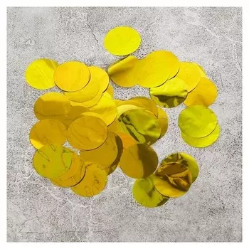 Наполнитель для шара "Конфетти круг" 2,5 см, фольга, цвет золотой 500г