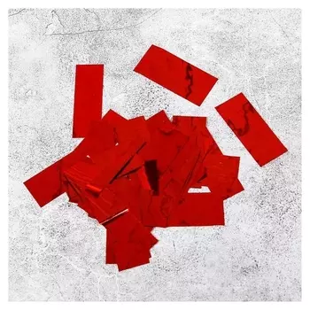 Наполнитель для шара "Конфетти прямоугольник" 5 см, фольга, цвет красный 100 гр.