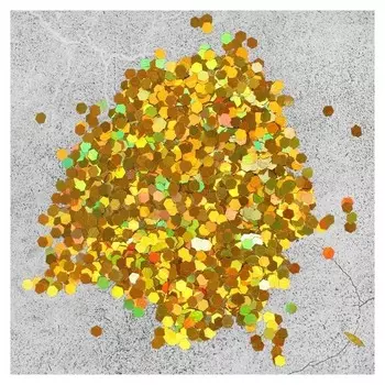 Наполнитель для шара «Конфетти шестиугольник», 3 мм, 10 г, цвет золотой