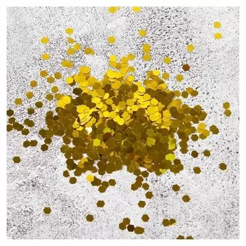 Наполнитель для шара "Конфетти шестиугольник", 4 мм, цвет золотой, 100 г