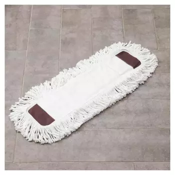 Насадка для плоской швабры, 57×15 см,микрофибра, длинный ворс, цвет белый