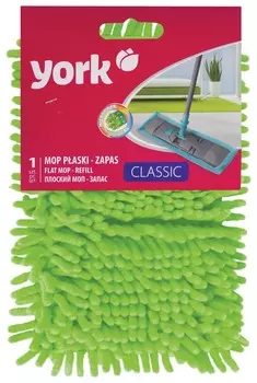 Насадка МОП плоская для швабры/держателя 40 см, карманы (ТИП К), ворсистая микрофибра, ворс 2 см, YORK "Salsa"