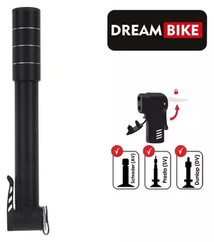 Насос ручной Dream Bike, цвет чёрный