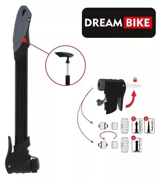 Насос ручной Dream Bike, цвет чёрный
