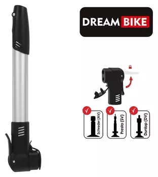 Насос ручной Dream Bike, цвет серый