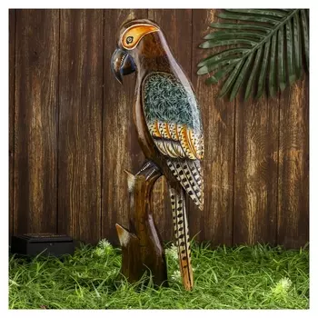 Настенное панно "Попугай на ветке" 50х18х2 см