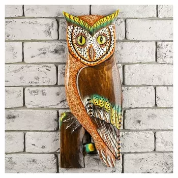 Настенное панно "Сова на ветке" 48х20х2,5 см