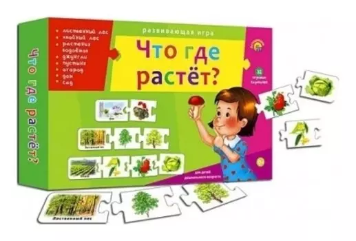 Настольная игра Ассоциации-цепочкой Что где растет