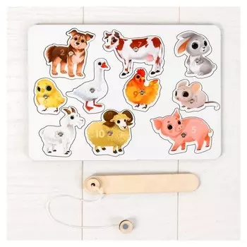 Настольная игра магнитная рыбалка "Животные фермы"