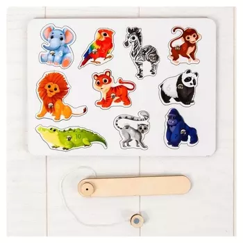 Настольная игра магнитная рыбалка "Животные зоопарка"