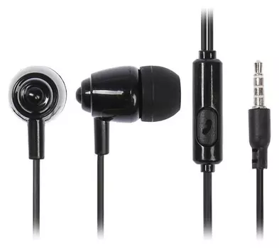 Наушники Krutoff Hf-p1, вакуумные, микрофон, 106 дБ, 16 Ом, 3.5 мм, 1 м, черные