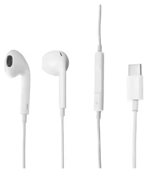 Наушники Luazon, вкладыши, микрофон, разъем Type-c, белые