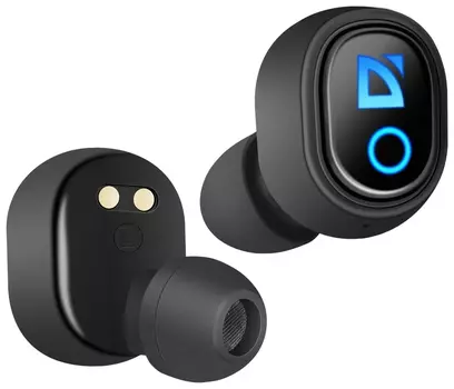Наушники с микрофоном (Гарнитура) Defender Twins 639, Bluetooth, беспроводные, черные, 63639