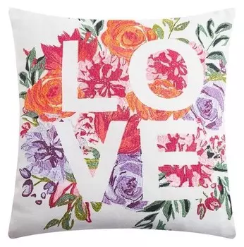 Наволочка декоративная 40х40 см, Love, 100% хлопок