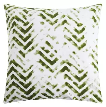 Наволочка декоративная 40х40 см, Zigzags Green, 100% хлопок