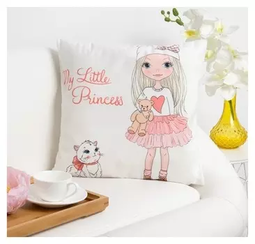 Наволочка декоративная этель девичьи истории"Принцесса" 40 х 40 см, велюр