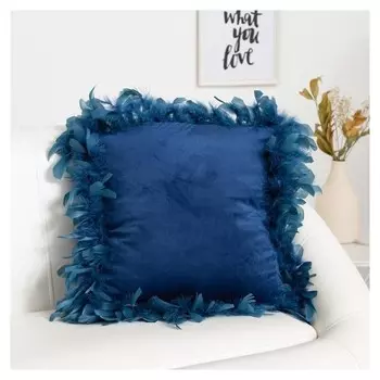 Наволочка декоративная этель «Роскошь», цвет синий, размер 40х40 см