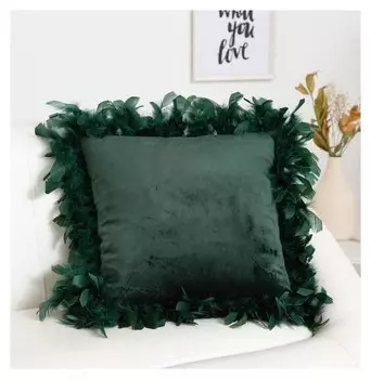 Наволочка декоративная этель «Роскошь», цвет зелёный, размер 40х40 см
