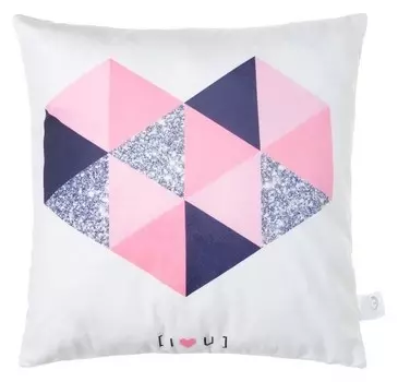 Наволочка декоративная "Этель" сердце 40х40 см, велюр, 100% п/э