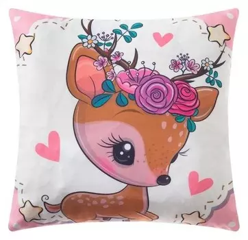 Наволочка декоративная крошка Я "Олененок" 40 х 40 см, 100% п/э