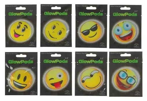 Неоновая наклейка "Рожицы", виды