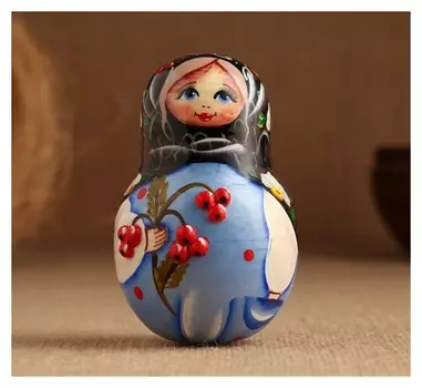 Неваляшка "Девочка с рябинкой", 10,5см