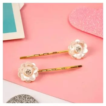 Невидимка для волос "Нежное сияние" (Набор 2 шт) лютик 4 см