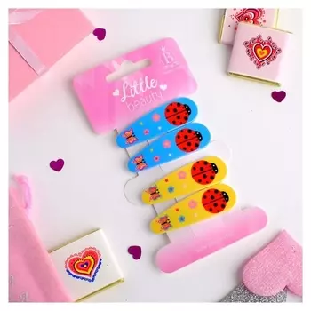 Невидимка для волос "Весёлый глянец" божьи коровки и бабочки