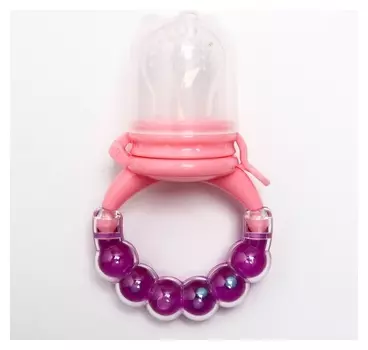 Ниблер для прикорма, с силиконовой сеточкой, ручка-погремушка, цвет фиолетовый