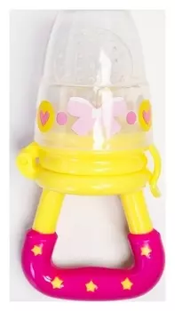 Ниблер «Модница», с силиконовой сеточкой, цвет жёлтый/розовый