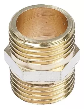 Ниппель Otmo, 1/2", наружная/наружная резьба, никелированный, латунь