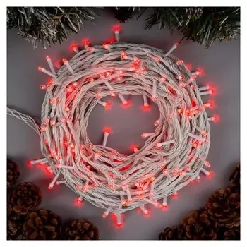 Нить Eco, Ip20, 20 м, н.б. Led-200-220v, 8 режимов, красный