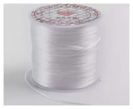 Нить силиконовая (Резинка), плоская, L=50м, прозрачная