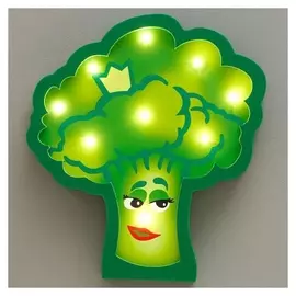 Ночник "Брокколи" 9хled батарейки 2ааа зеленый 23х3,5х23,5 см