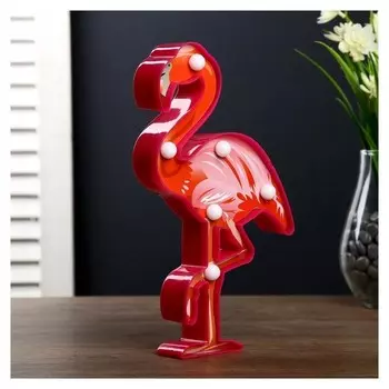 Ночник "Фламинго" 6хled батарейки 2хаа 14х3х22 см.