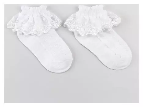 Носки детские ажурные, цвет белый, р-р 18-20 (29-31)