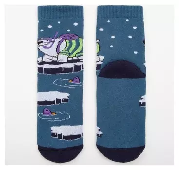 Носки детские махровые, цвет джинсовый, размер 18-20