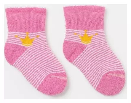 Носки детские махровые, цвет розовый, размер 11-12