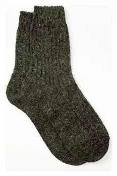 Носки детские шерстяные рубчик, цвет тёмно-серый, размер 20