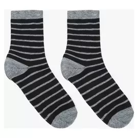 Носки детские в полоску, цвет чёрный, р-р 16-18