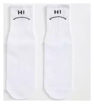 Носки Minaku «Hi-bye», цвет белый, размер 38-39 (25 см)