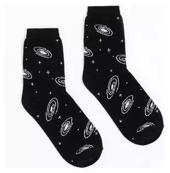 Носки Minaku «Космос», цвет чёрный, размер 42-43 (29 см)