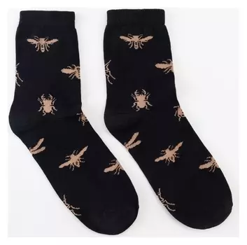 Носки Minaku «Насекомые», цвет чёрный, размер 40-41 (27 см)